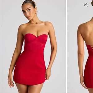 Oh Polly Bold Red Strapless Dress